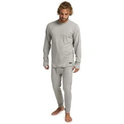 Burton Men's Midweight Base Layer Crew -Burton shop fw21 mb mdwt crw gry htr model