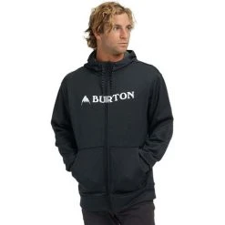 Burton Men's Oak Full-Zip Hoodie -Burton shop fw21 mb oak fz trublk htr model