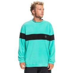 Quiksilver Men's Flame On Fleece -Burton shop fw23 quiksilver mensflameonfleece poolgreen 1
