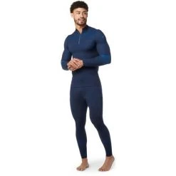 Smartwool Men's Intraknit Thermal Merino Base Layer 1/4 Zip -Burton shop fw23 smartwool mensintraknitthermalmerinobaselayerquarterzip deepnavy 2