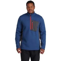 Spyder Men's Bandit Half Zip Fleece Jacket -Burton shop fw23 spyder mensbandithalfzipfleecejacket abyssvolcano 1
