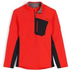 Spyder Men's Bandit Half Zip Fleece Jacket -Burton shop fw23 spyder mensbandithalfzipfleecejacket volcano 1