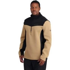 Spyder Men's Encore Half Zip Fleece Jacket -Burton shop fw23 spyder mensencorehalfzipfleecejacket blacktannin 1