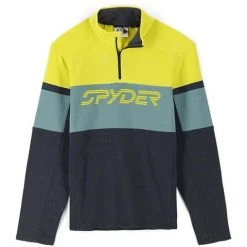 Spyder Men's Speed Half Zip Fleece Jacket -Burton shop fw23 spyder mensspeedhalfzipfleecejacket ebonycitron 1
