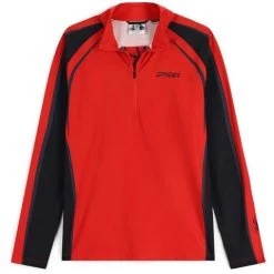 Spyder Men's Throwback Lightweight Zip T-Neck -Burton shop fw23 spyder mensthrowbacklightweightziptneck volcano 1