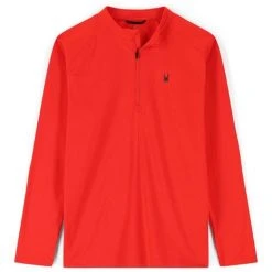 Spyder Men's Tuner Zip T-Neck -Burton shop fw23 spyder menstunerziptneck volcano 1